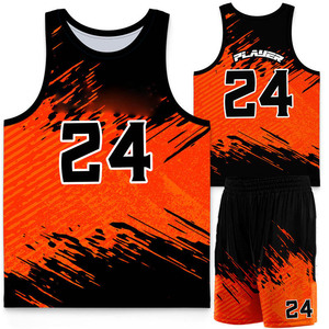 Ensemble de maillot et short de basket-ball personnalisé unisexe, imprimé numériquement, respirant, léger, séchage rapide, 100% coton, athlétique - Product Image 2