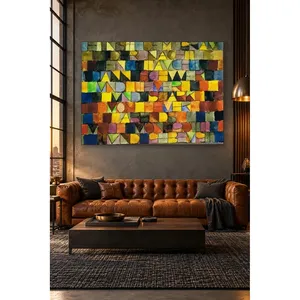 Fida Paul Klee Impression sur toile de poème avec lettres colorées en forme de carrés - Product Image 1