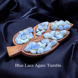 Cristaux d'agate en dentelle bleue polie Pierre précieuse naturelle Amour Pierre semi-précieuse Artisanat Sculpté Pierres dégringolées pour la décoration Guérison - Product Image 3