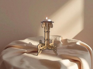 Bougeoir en bois à six colonnes, idéal pour la décoration intérieure, centre de table et éclairage festif, fabriqué à la main en Inde - Product Image 5