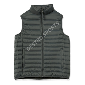 Chaqueta de chaleco de burbuja sin mangas con chaleco acolchado de algodón cálido para ropa de invierno Chaleco acolchado ligero para hombres - Product Image 1