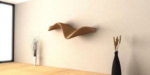 Installation facile Étagères murales acoustiques faites à la main Étagères flottantes paramétriques Art déco Base de support en métal Anniversaire moderne - Product Image 4