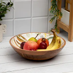 Best Selling Rustic Mango <b>Wood</b> <b>Fruit</b> <b>Bowl</b> Decorative Table Centerpiece From India Worldwide Supply - Product Image 6