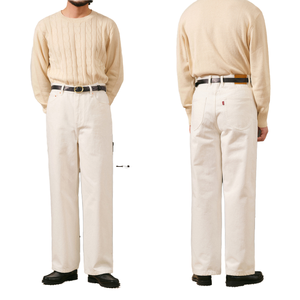 Custom Classic Midweight High Waist Wide Leg Hip Hop Solid Denim <b>Jeans</b> Wholesale Streetwear Casual Loose Fit <b>Men</b> - Product Image 1