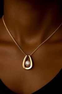 Pendentif en forme de larme en argent sterling 925 plaqué or vermeil, zircon, fait à la main, élégant, minimaliste, collier intemporel, cadeau de la Saint-Valentin pour - Product Image 5