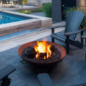 Elegant Modern Luxury Steel Natural <b>Gas</b> <b>Fire</b> Pit for Garden Patio Outdoor Use Durable Premium <b>Fire</b> Bowl Heating Cooking Family - Product Image 3