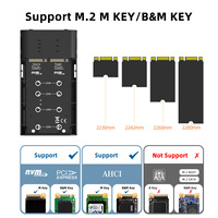 Boîtier SSD NVMe double baie MAIWO avec fonction de clonage USB-C 20 Gbit/s PCIe 3/4 pour 2230 2242 2260 2280 Windows/MAC/Linux