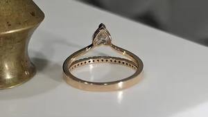 แหวนหมั้นทอง14K และแหวนแต่งงาน1.00CT VS1แหวนเพชรรูปหัวใจสำหรับปลูกในห้องปฏิบัติการของขวัญครบรอบปีที่สมบูรณ์แบบสำหรับเธอ - Product Image 2