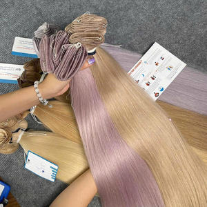 FLASH SALE for Dyed Color <b>Remy</b> <b>Hair</b> <b>Extensions</b> Hand-tied Weft Straight No Shedding No Tangled Double Super Drawn Wholesale Price - Product Image 2