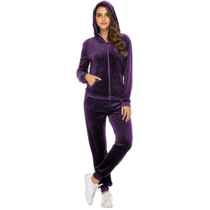 Ensemble de survêtement d'hiver à capuche surdimensionné pour femmes, deux pièces, coupe-vent, respirant, polyester/coton, vêtements décontractés pour l'entraînement et le jogging - Product Image 5