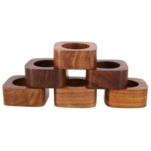 Servilletero de madera liso decorativo granos naturales pulidos elección perfecta para mesas de comedor diarias bodas eventos de catering - Product Image 2