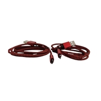 Kabel Micro USB Nilon Terjalin 1m 2 Inti Pengisian Cepat Konduktor Tembaga Ultra Tahan Lama Peralatan Listrik PVC