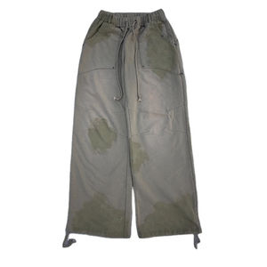 กางเกงสำหรับผู้ชายกางเกงขาตรงผ้าฟลีซลายทางแบบตรงปักโลโก้ได้ตามต้องการ - Product Image 3