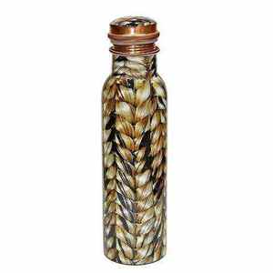 Botella de Agua de Cobre con Estampado de Esmalte para Beneficios para la Salud, con Adhesivo Moderno, para Uso en Oficina y Gimnasio, Botella de Agua de Cobre con Estampado Floral - Product Image 6