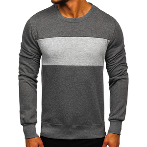 Vente en gros de sweatshirts OEM de couleur unie, dernière conception, pour hommes, sweatshirts à manches longues et col rond, hiver, pour hommes Service OEM - Product Image 1