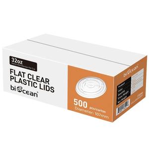 Biocean – Couvercles plats transparents en ABS de 107 mm, écologiques et recyclables, avec fente pour paille, pour emballage cosmétique – 500/boîte – Couvercles en plastique - Product Image 4