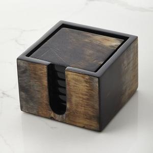 Posavasos de cuerno de diseño atractivo con soporte Juego de posavasos de cuerno natural cuadrado 6 piezas para mesa de centro para exportación a precio económico - Product Image 4