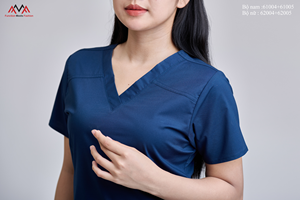 Ensemble de blouses médicales unisexes FMF WFX-CVC en tissu 52% coton, 45% polyester, 3% élasthanne, avec détection d'aiguilles, fabrication vietnamienne, en stock - Product Image 5