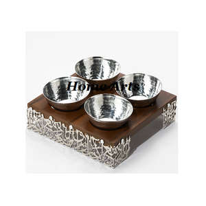 เซิร์ฟเวอร์น็อตสแตนเลสแบบตอกด้วยถาดมีสีทองและสีเงินคุณภาพดีที่สุด - Product Image 3