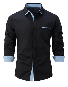 Camisa de Satén Ecológica de Alta Gama para Hombre, Estilo Vintage 2026, Cierre de un Botón, 100% Algodón, Manga Larga, Casual de Negocios, Antiarrugas, para Primavera - Product Image 1