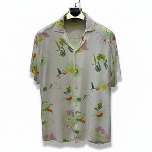 Modern <b>Floral</b> <b>Mens</b> Short Sleeve <b>Shirt</b> Relaxed Fit Lightweight Satin Fabric Stylish Summer Design Casual Wear Holiday - Product Image 1