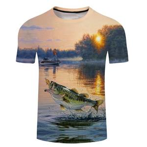 T-shirts de pêche pour hommes respirants 100% polyester personnalisables, vêtements de sport à fort impact, dernier design, services OEM - Product Image 3