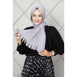Accessoire vestimentaire musulman traditionnel, hijab en mousseline grise - Product Image 1