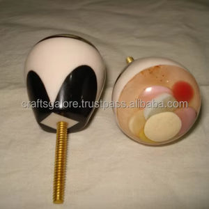 Perillas de resina hechas a mano para cocina, dormitorio, baño, gabinetes, elegante modelo de flor religiosa para manualidades y cajones, venta al por mayor - Product Image 1