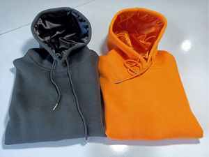 Sweats à capuche pour hommes personnalisés 2025, 100% coton, tissu lourd, pour broderie florale, noir, avec poche, basique, hiver - Product Image 2