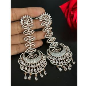 Pendientes con acabado en oro rosa de circón de la mejor calidad, ropa moderna, piedras AD, apariencia para fiesta, función de boda, colección de ropa para mujer - Product Image 1