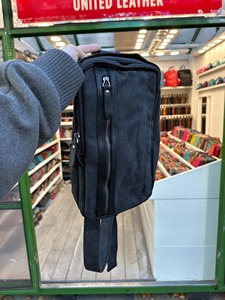 Sac à bandoulière en toile personnalisé fait à la main avec garniture en cuir porter sur l'épaule sur la LCSB-0005G avant ou arrière - Product Image 6