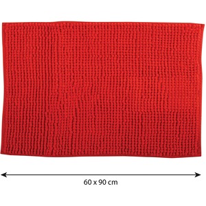 Tapis de bain en microfibre MSV « Chenille » rouge, 60 x 90 cm - Product Image 2