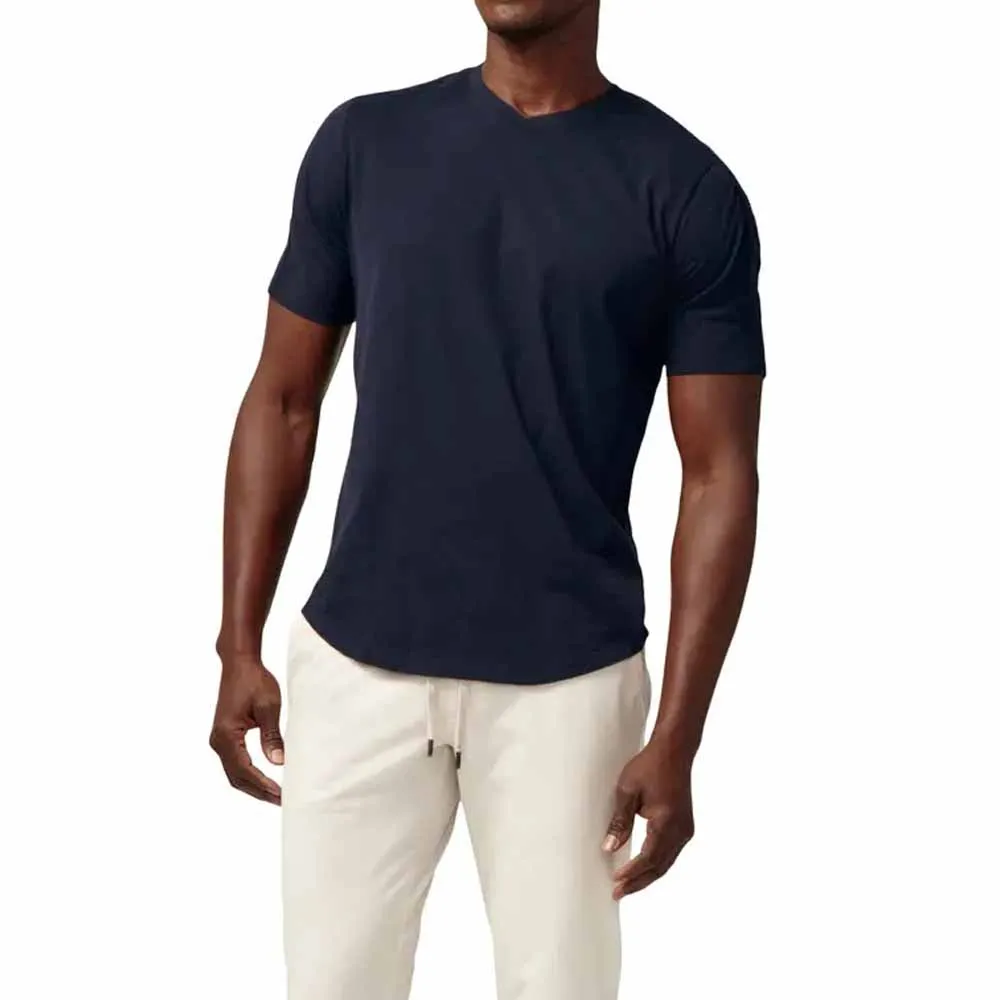 Camisetas com gola V de alta qualidade, logotipo personalizado, secagem rápida, respirável, gola V plus size, camisetas, shorts, mangas, algodão e poliéster