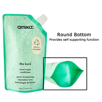 Pochette d'emballage souple réutilisable avec bec verseur pour shampoing, 500 ml (16,9 fl oz), 150 microns, OPP/NY/PE, finition mate vernie, jaune/vert/noir