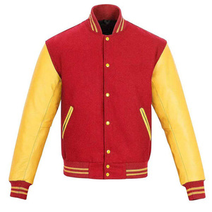 Veste universitaire design personnalisé et logo personnalisé en vente en gros Vêtements décontractés veste universitaire originale en cuir et laine - Product Image 1