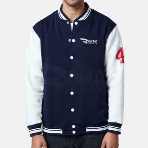 Logo personnalisé Letterman Veste avec col montant Vêtements de mode de qualité supérieure avec manches longues - Product Image 1