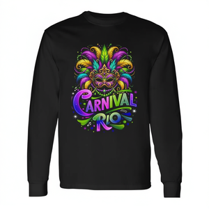 Camiseta de Manga Larga para el Festival de Mardi Gras, Disfraz de Carnaval Inspirado en Río de Janeiro, Brasil, Camiseta Promocional de Recuerdo - Product Image 2