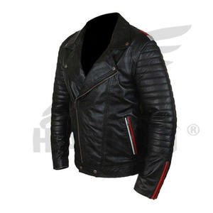 Veste en cuir durable pour homme pour motard Matériau de qualité supérieure en cuir d'agneau véritable vieilli-Prix de gros - Product Image 3