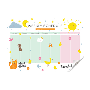 2024 Model-7 <b>Weekly</b> <b>Planner</b> Dry-Erase Reusable PET Wood Whiteboard Polystyrene Whiteboard Surface with Static Glass Magnet - Product Image 1