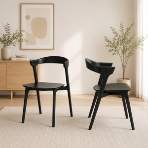 Silla de Comedor Moderna Impermeable de Madera de Teca Sólida con Reposabrazos de Cuero PU, Estilo Nórdico Ecológico para Hotel, Patio, Jardín, Restaurante, Exterior - Product Image 1