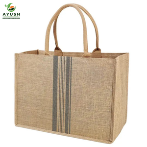 Sac de courses pour femmes en jute avec coton intégré pour les épiceries et les centres commerciaux - Product Image 2