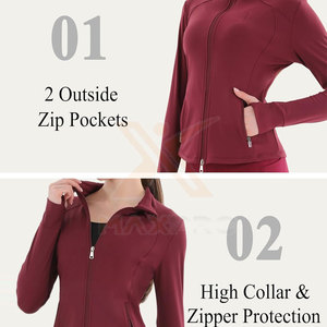 Light Weight Breathable Plus Size Women <b>Yoga</b> <b>Jacket</b> with Front Logo-Eco-Friendly Fitness Wear for Adults - Product Image 4