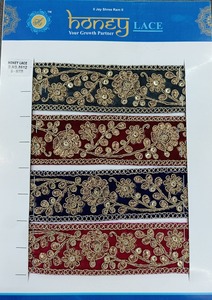 Garniture en dentelle brodée florale 3D colorée vibrante Design complexe pour la mode de mariage et la décoration intérieure Tissu en tulle - Product Image 2