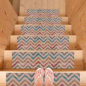 Alfombra con Estampado Geométrico, Alfombra de Escalera Moderna Estilo Bohemio, Alfombra para Escalones - Product Image 2