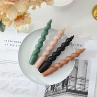 Handgemachtes natürliches Soja wachs, Wirbel-Zauber-Kerzenhalter Twisted Spiral Candle Stick für Hochzeits tisch Home Decor/