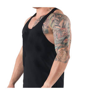 Camiseta sin mangas informal para hombre, camiseta sin mangas de rendimiento con tirantes, logotipo personalizado, de talla grande, transpirable, para culturismo - Product Image 3
