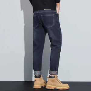 2024 Spring New High Quality Men's <b>Jeans</b> Street Fashion Casual Denim Pants <b>Elastic</b> Straight Slim Trousers for Mid <b>Waist</b> Men - Product Image 5