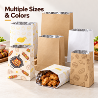 Sacs en papier pour barbecue doublés de papier aluminium imprimés sur mesure, sacs d'emballage jetables pour livraison de repas à emporter pour brochettes de barbecue
