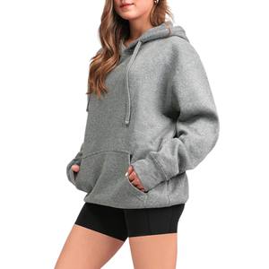 เสื้อสเวตเตอร์ขนแกะทรงหลวมมีกระเป๋ากางเกงหน้าสำหรับฤดูหนาวชุดออกกำลังกายและวิ่งออกกำลังกายแนวสตรีท - Product Image 1