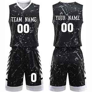 Ensemble d'uniformes de basketball personnalisés pour hommes pour les entraînements et les matchs d'été, respirant, jersey et shorts 100% polyester, designs personnalisables - Product Image 2